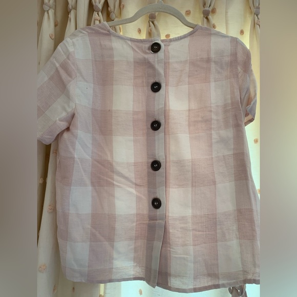 Mango light pink gingham tee - Picture 2 of 3